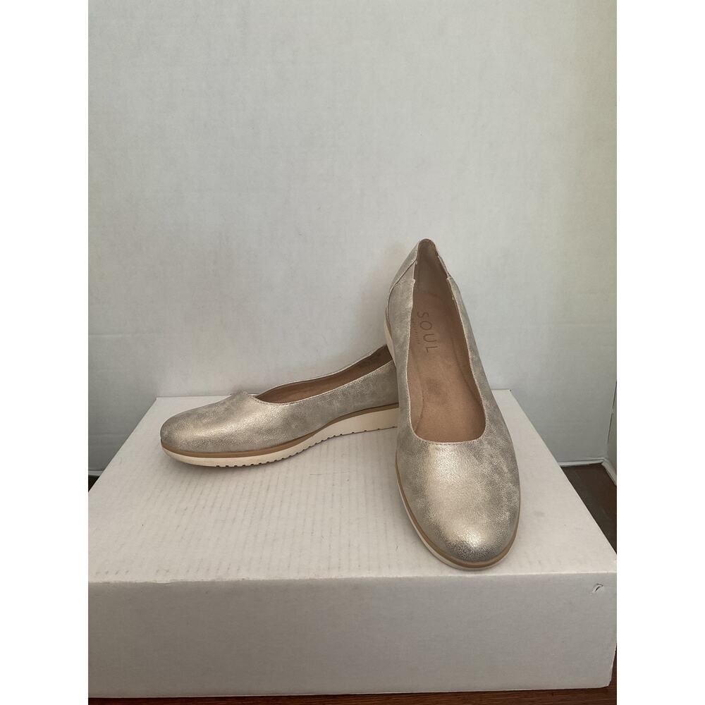 Soul Naturalizer Faux Leather - Women’s Idea - Ballet Flats. Light Gold - 10M